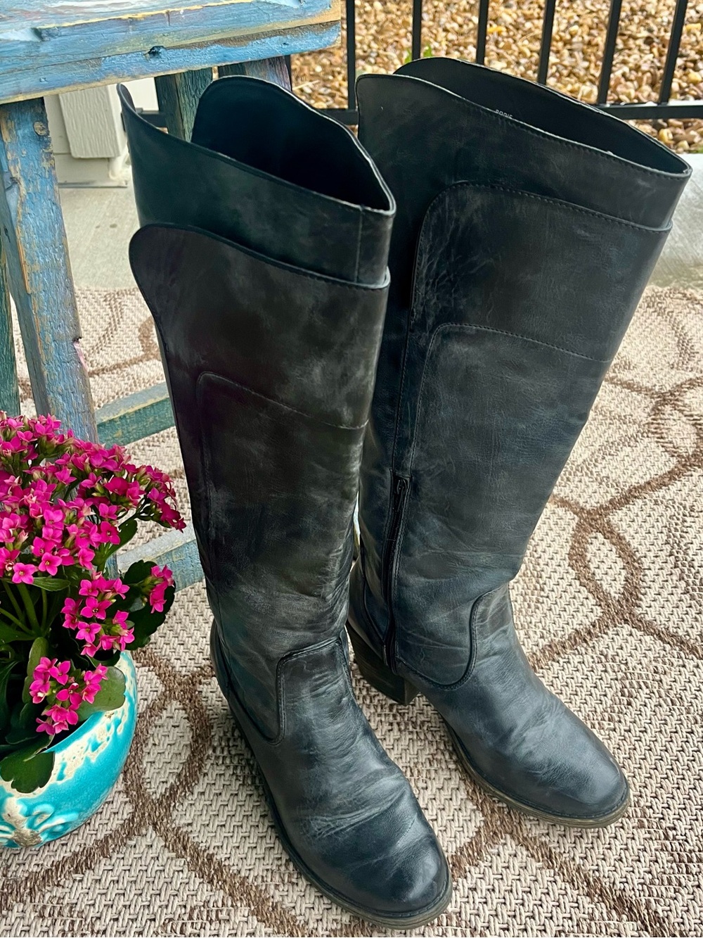 Vintage RAMPAGE knee high Tall equestrian riding Boots SZ 9 M Black
